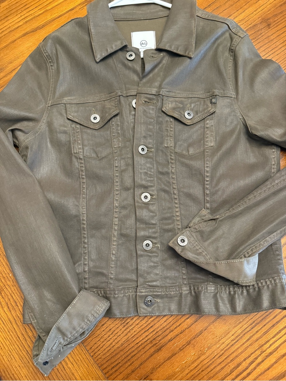 Ag Adriano Goldschmied Olive Waxed jacket